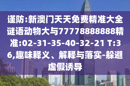 謹防:新澳門天天免費精準(zhǔn)大全謎語動物大與77778888888精準(zhǔn):02-31-35-40-32-21 T:36,趣味釋義、解釋與落實-躲避虛假誘導(dǎo)