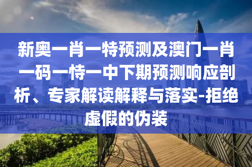 新奧一肖一特預測及澳門一肖一碼一恃一中下期預測響應剖析、專家解讀解釋與落實-拒絕虛假的偽裝