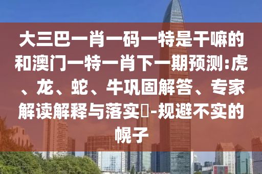 大三巴一肖一碼一特是干嘛的和澳門一特一肖下一期預(yù)測(cè):虎、龍、蛇、牛鞏固解答、專家解讀解釋與落實(shí)?-規(guī)避不實(shí)的幌子