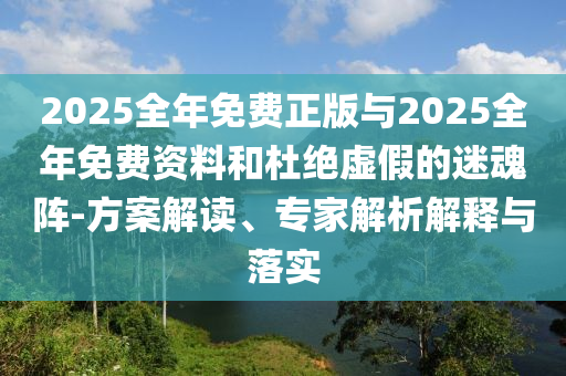 2025全年免費正版與2025全年免費資料和杜絕虛假的迷魂陣-方案解讀、專家解析解釋與落實