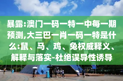 暴露:澳門一碼一特一中每一期預(yù)測(cè),大三巴一肖一碼一特是什么:鼠、馬、雞、兔權(quán)威釋義、解釋與落實(shí)-杜絕誤導(dǎo)性誘導(dǎo)