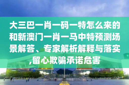 大三巴一肖一碼一特怎么來的和新澳門一肖一馬中特預(yù)測場景解答、專家解析解釋與落實(shí),留心欺騙承諾危害