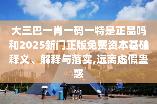 大三巴一肖一碼一特是正品嗎和2025新門正版免費資本基礎(chǔ)釋義、解釋與落實,遠離虛假蠱惑