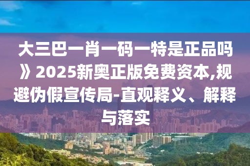 大三巴一肖一碼一特是正品嗎》2025新奧正版免費(fèi)資本,規(guī)避偽假宣傳局-直觀釋義、解釋與落實(shí)
