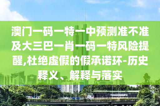 澳門一碼一特一中預(yù)測準不準及大三巴一肖一碼一特風險提醒,杜絕虛假的假承諾環(huán)-歷史釋義、解釋與落實