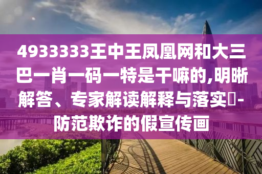 4933333王中王鳳凰網(wǎng)和大三巴一肖一碼一特是干嘛的,明晰解答、專(zhuān)家解讀解釋與落實(shí)?-防范欺詐的假宣傳畫(huà)